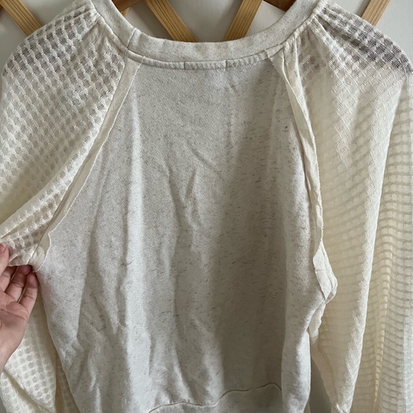 Cream Balloon Sheer Sleeved Sweater - Picture 7 of 7